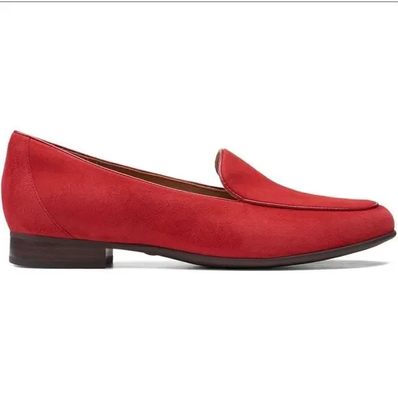 Clarks unstructured blush ease loafer in red suede size 7.5/38 - Picture 2 of 9
